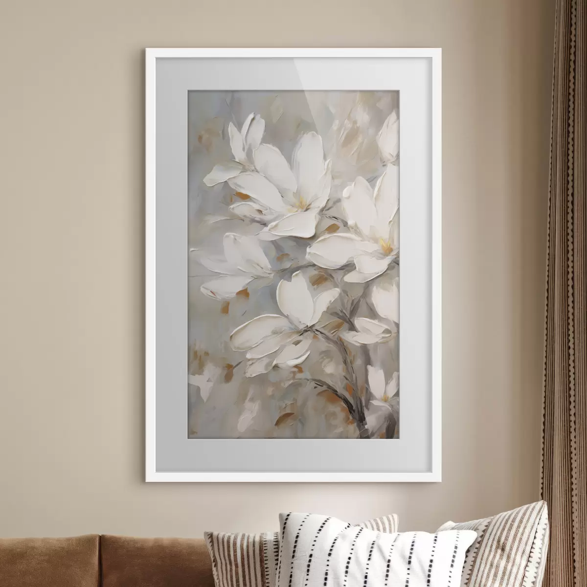Poster Abstracte bloemen, schilderijimitatie f50138