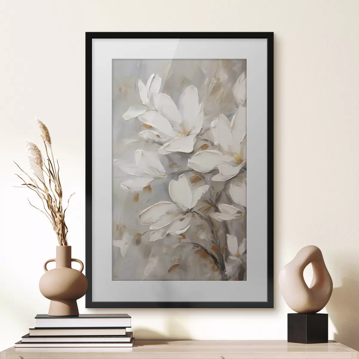 Poster Abstracte bloemen, schilderijimitatie f50138