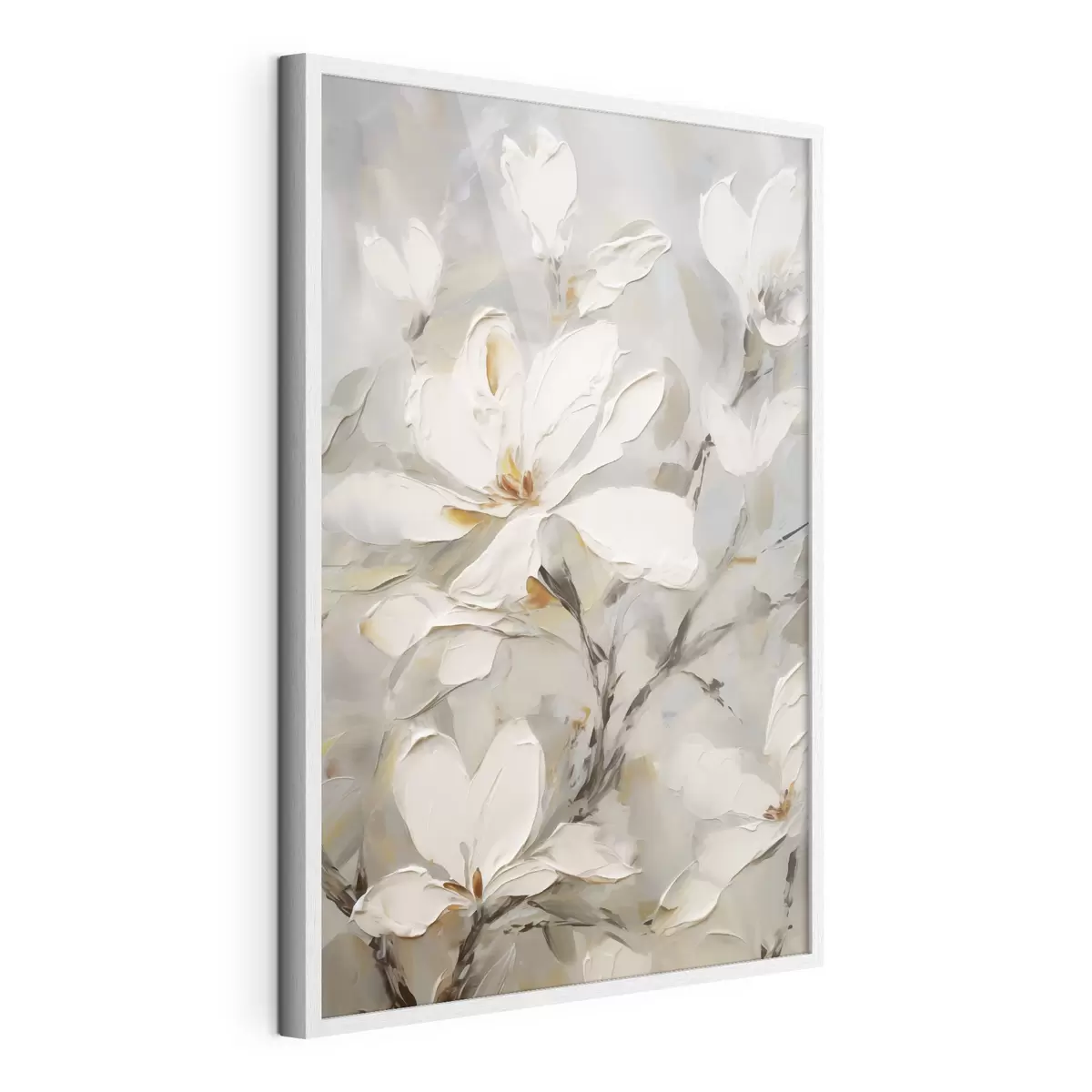 Poster Abstracte bloemen, schilderijimitatie f50139