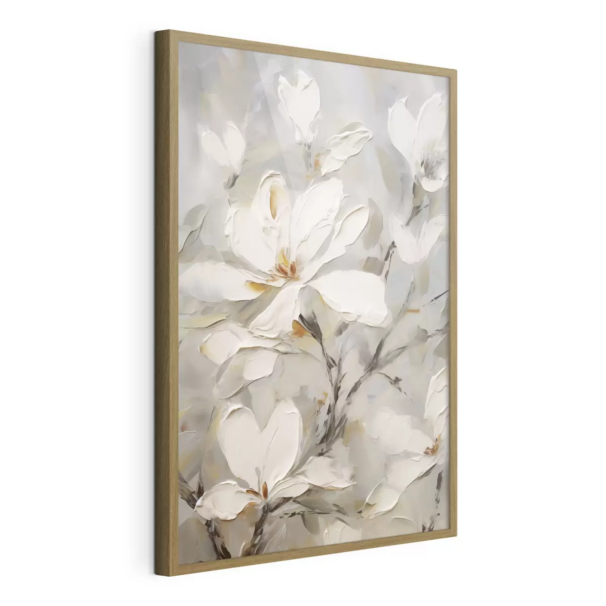 Poster Abstracte bloemen, schilderijimitatie f50139
