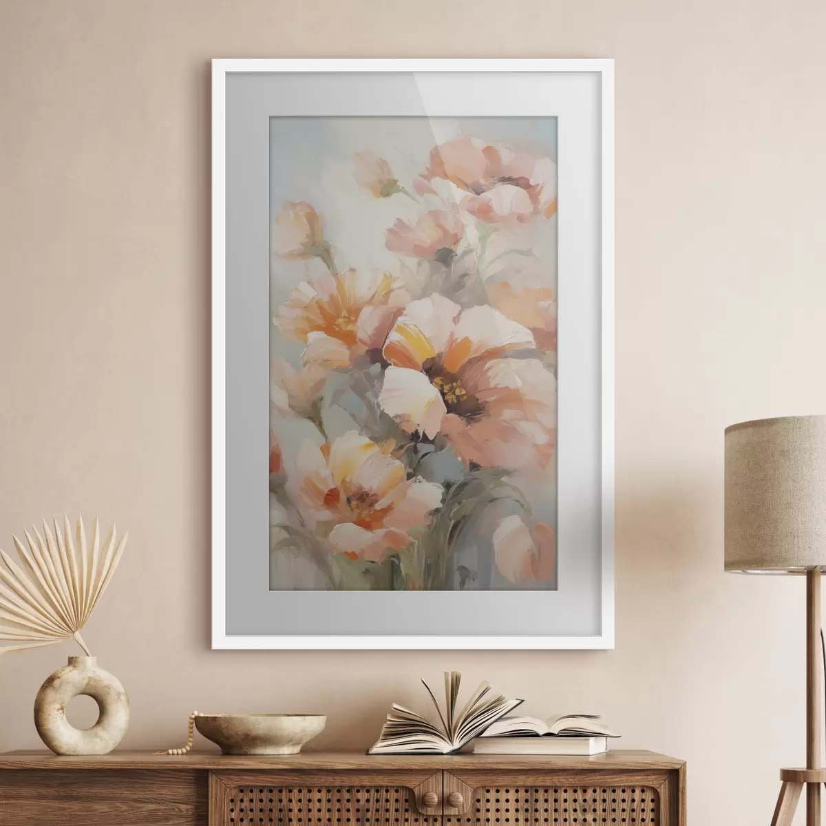 Poster Verfijnde bloemen, schilderijimitatie f50140
