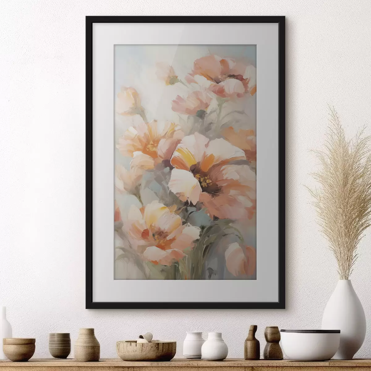 Poster Verfijnde bloemen, schilderijimitatie f50140