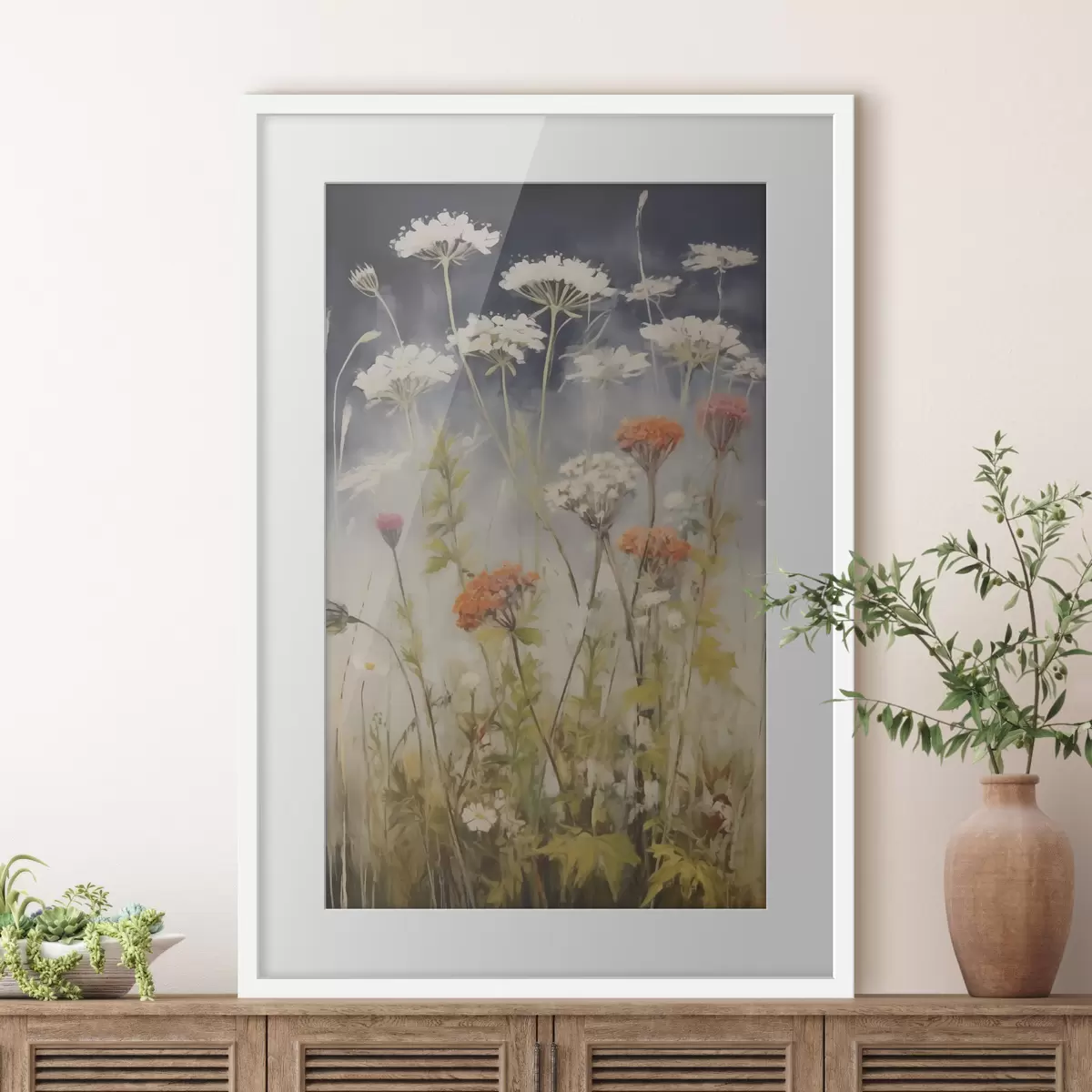 Poster Weidegrassen, schilderijimitatie f50142