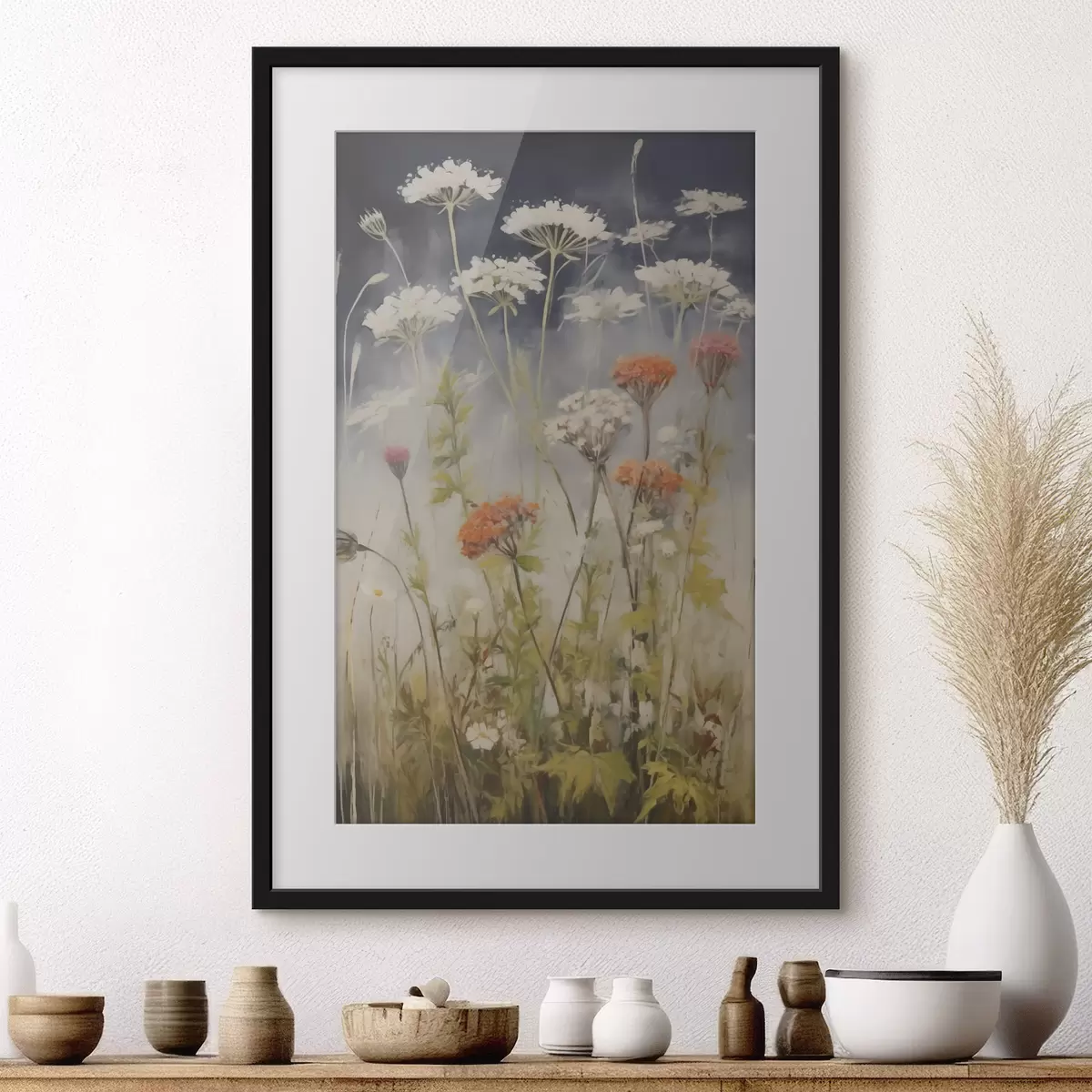 Poster Weidegrassen, schilderijimitatie f50142