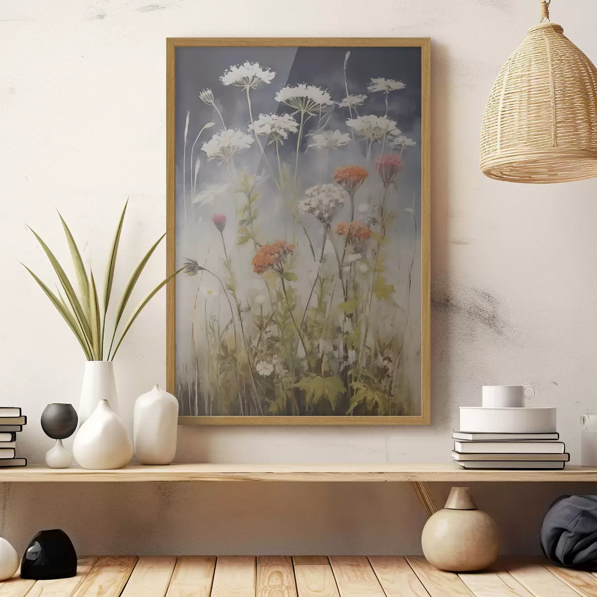 Poster Weidegrassen, schilderijimitatie f50142