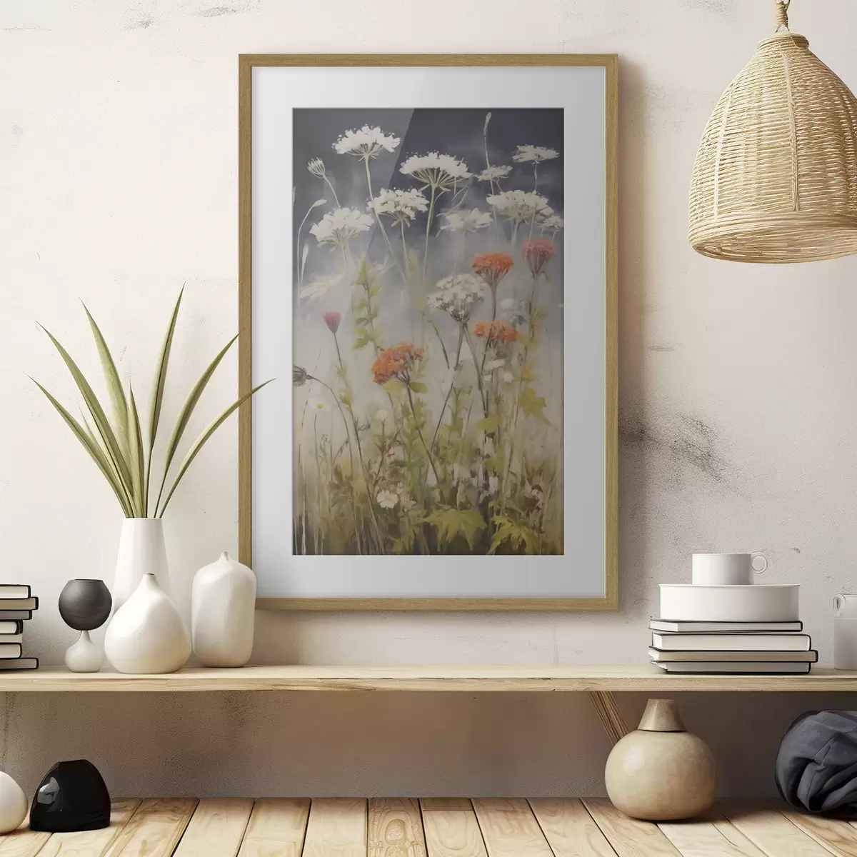 Poster Weidegrassen, schilderijimitatie f50142
