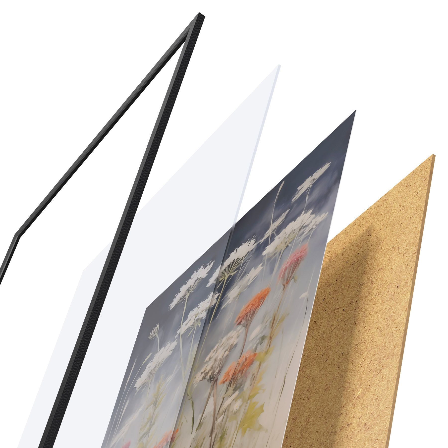 Poster Weidegrassen, schilderijimitatie f50142