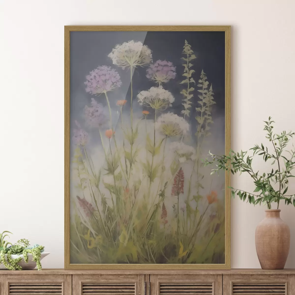 Poster Weidegrassen, schilderijimitatie f50143