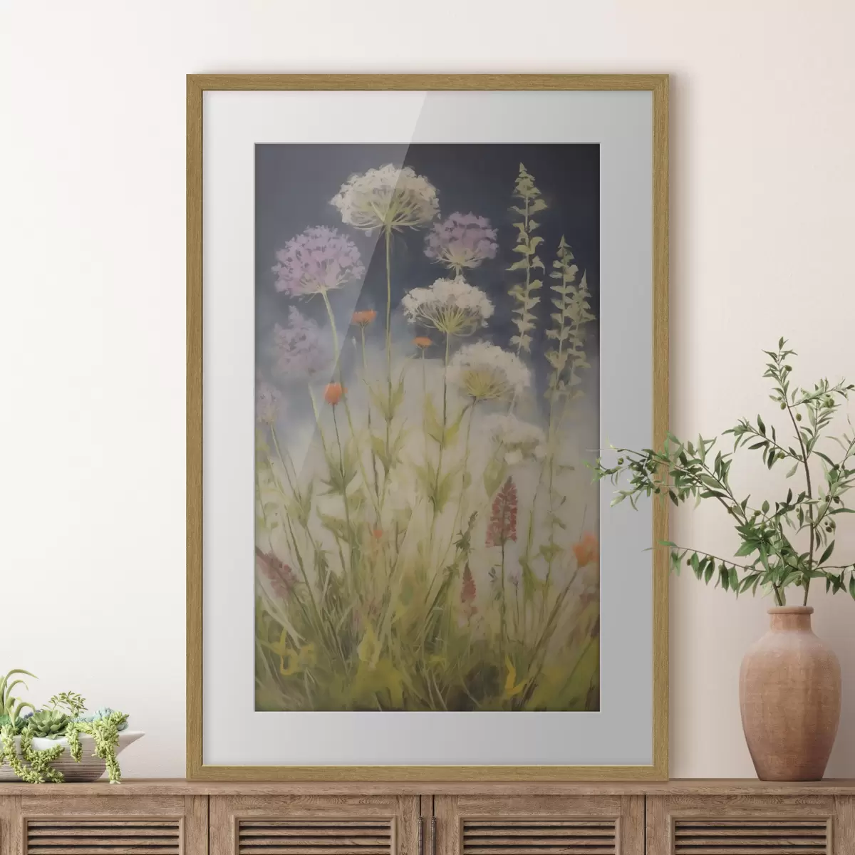 Poster Weidegrassen, schilderijimitatie f50143