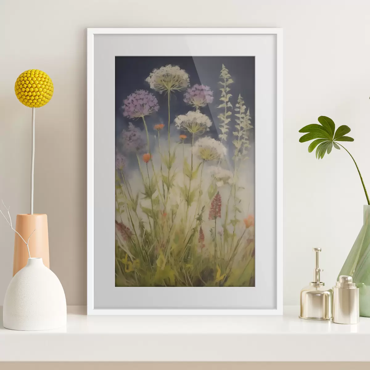 Poster Weidegrassen, schilderijimitatie f50143
