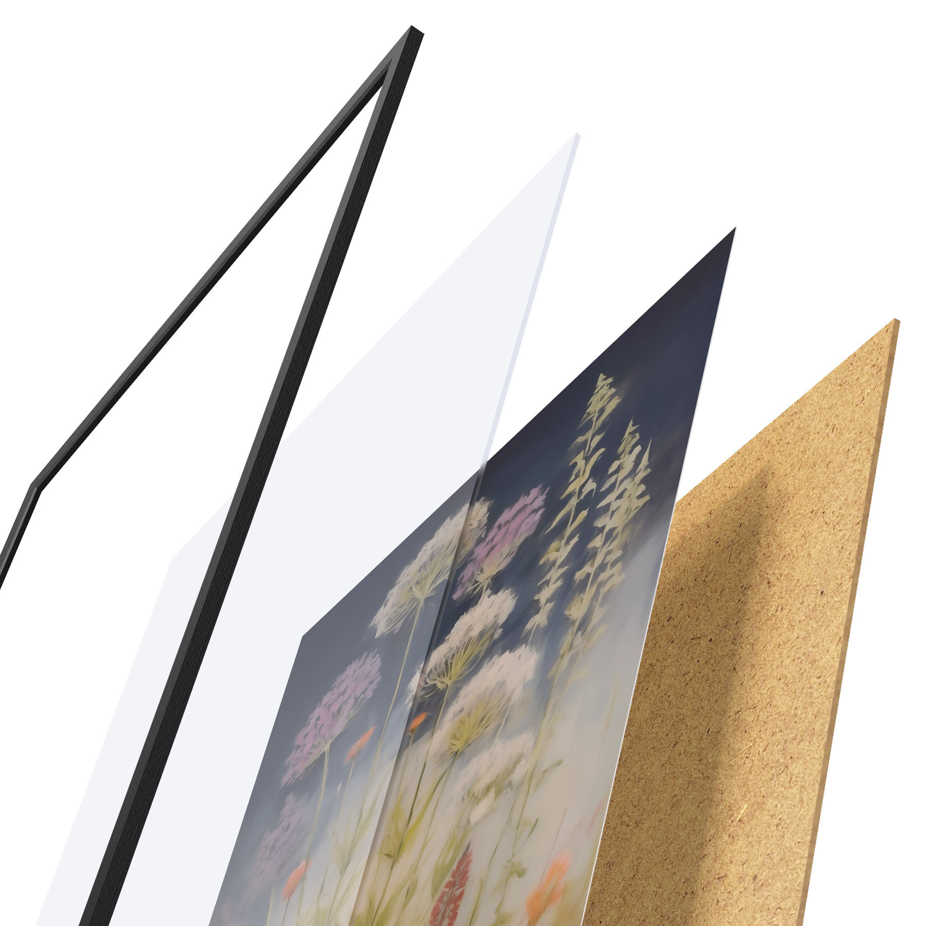 Poster Weidegrassen, schilderijimitatie f50143