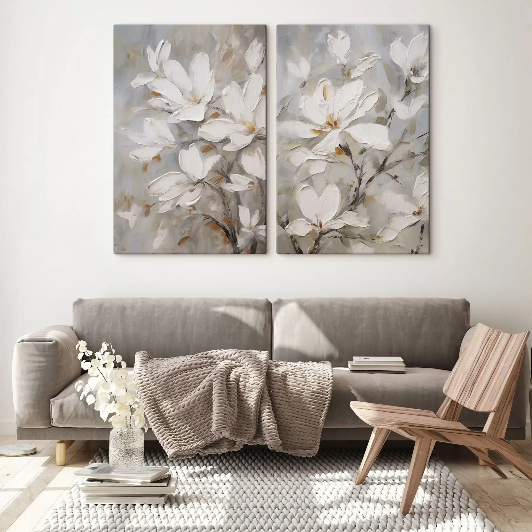  Schilderijen Abstracte bloemen, schilderijimitatie m30805