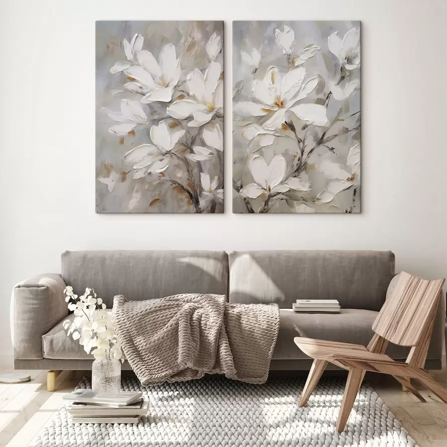  Schilderijen Abstracte bloemen, schilderijimitatie m30805