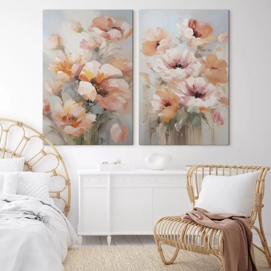  Schilderijen Verfijnde bloemen, schilderijimitatie m30806