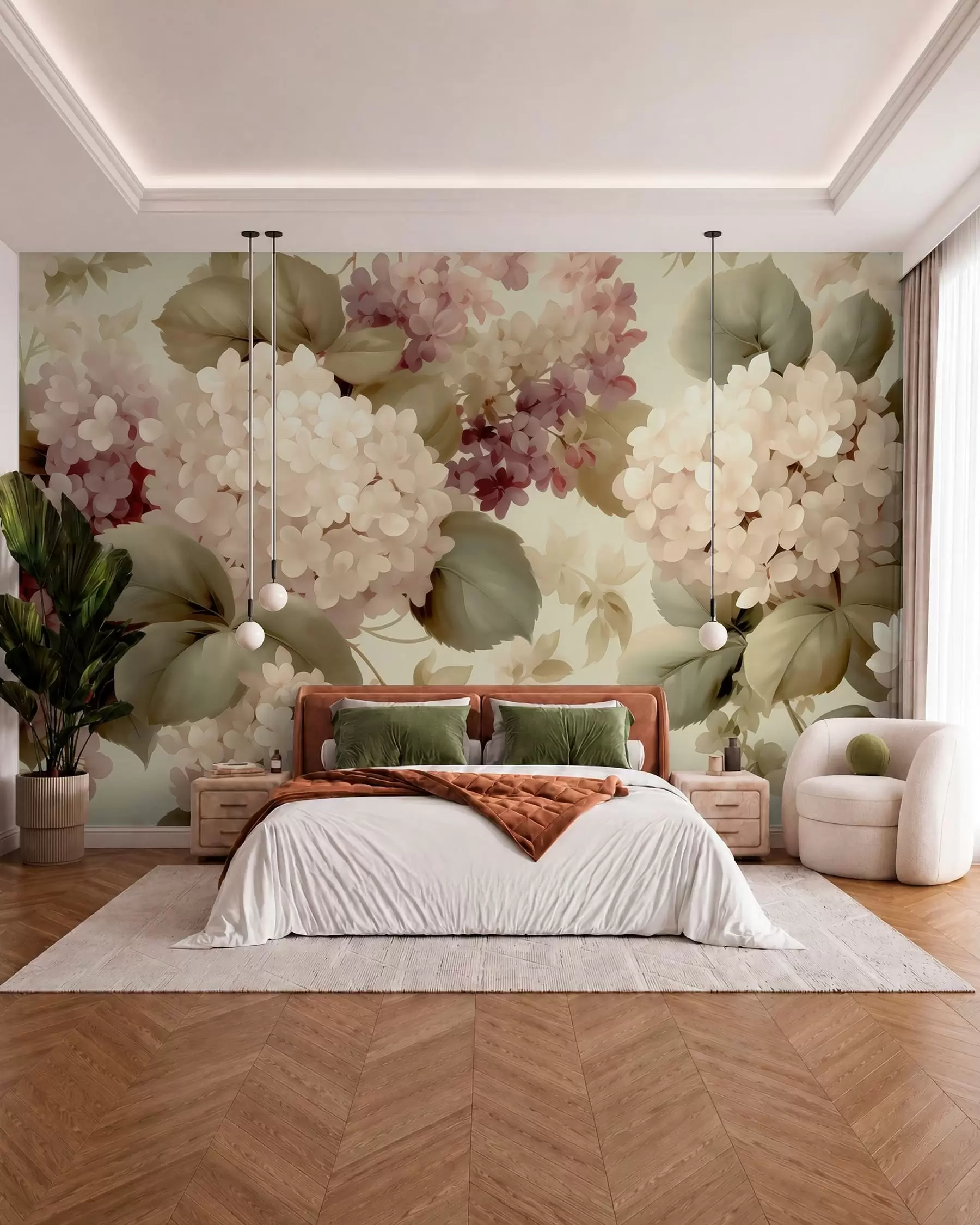 Fotobehang Hortensia bloemen w05436