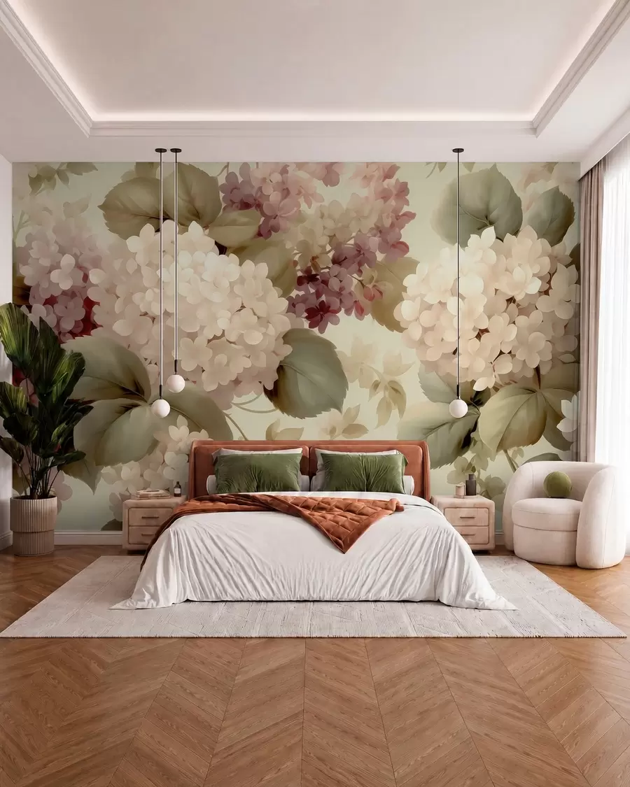 Fotobehang Hortensia bloemen w05436