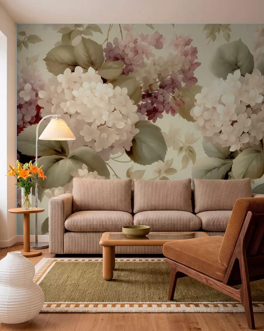 Fotobehang Hortensia bloemen w05436