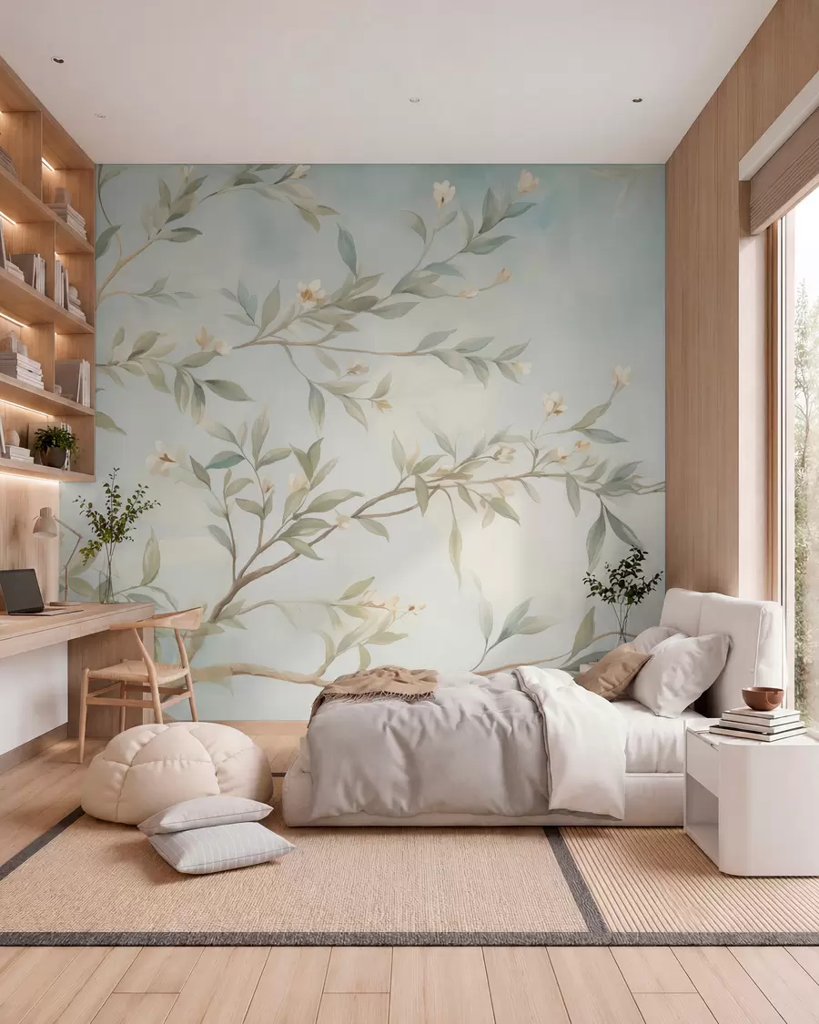 Fotobehang Een tak met bloemen w05677
