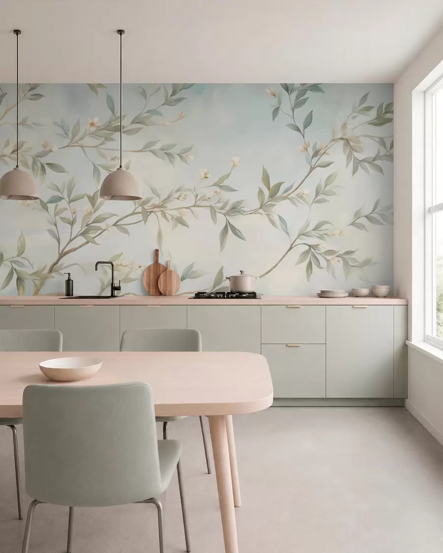 Fotobehang Een tak met bloemen w05677