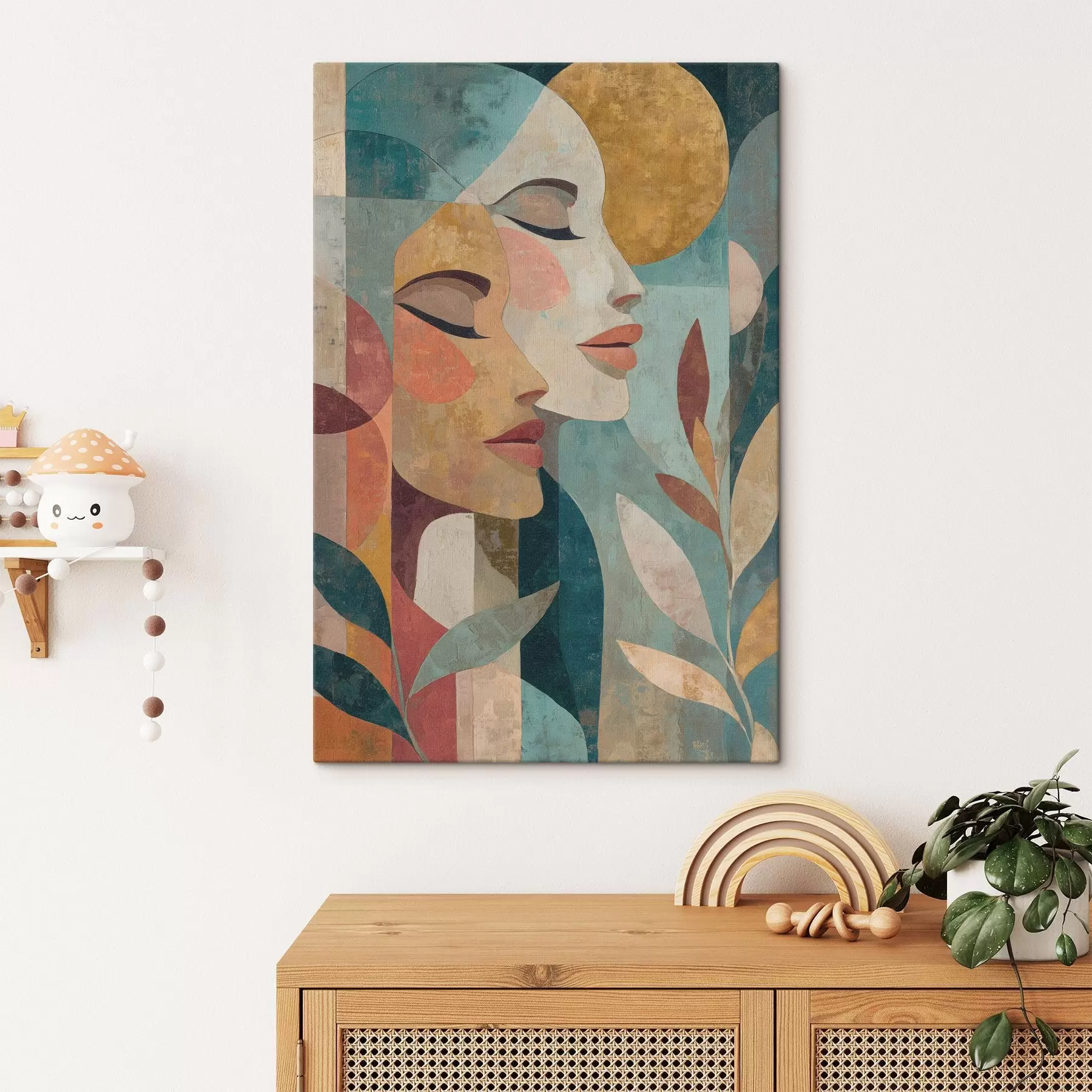  Schilderijen Een abstract etnisch portret van twee vrouwen s49941