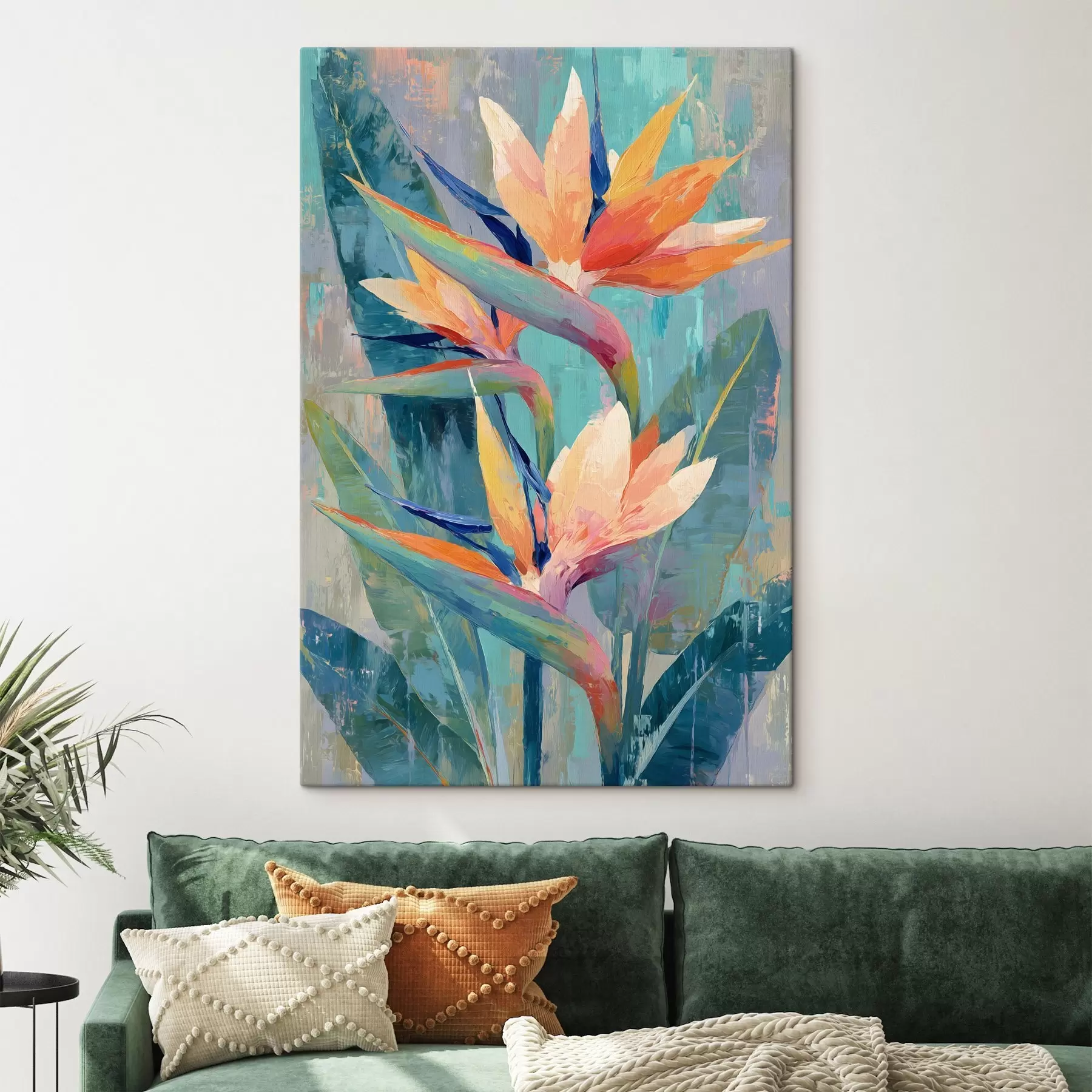  Schilderijen Een levendige strelitzia in schilderachtige stijl s50151