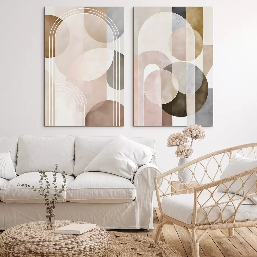 Fotobehang Een abstract ontwerp met bogen en cirkels m30817
