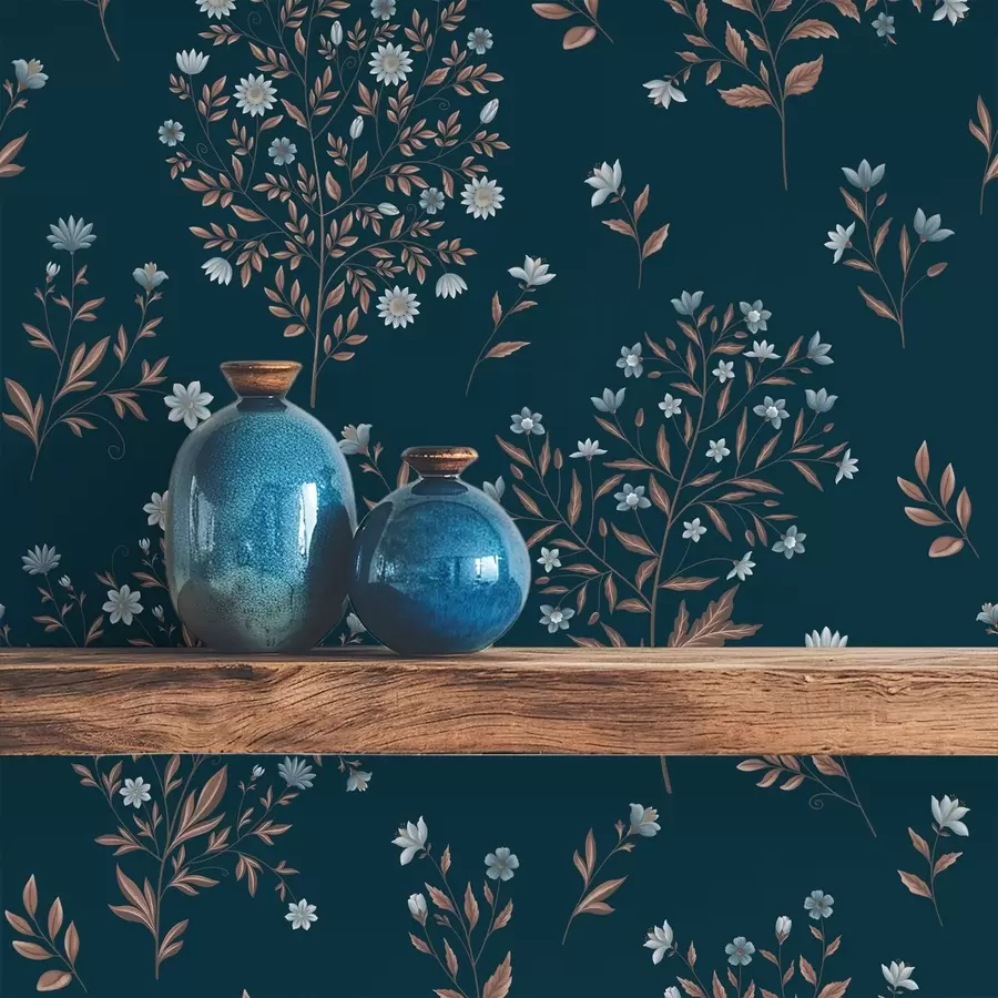 Fotobehang Takken en lichte bloemen a01245v1