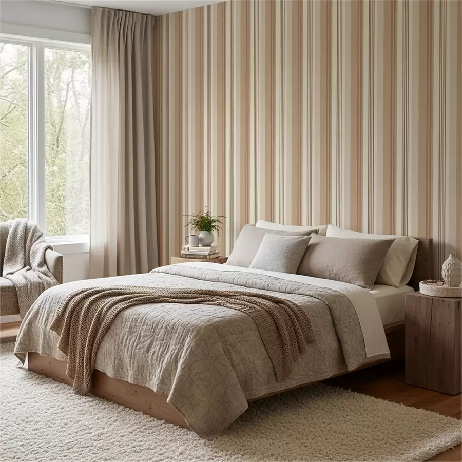 Fotobehang Warme beige en bruine strepen a01248v4