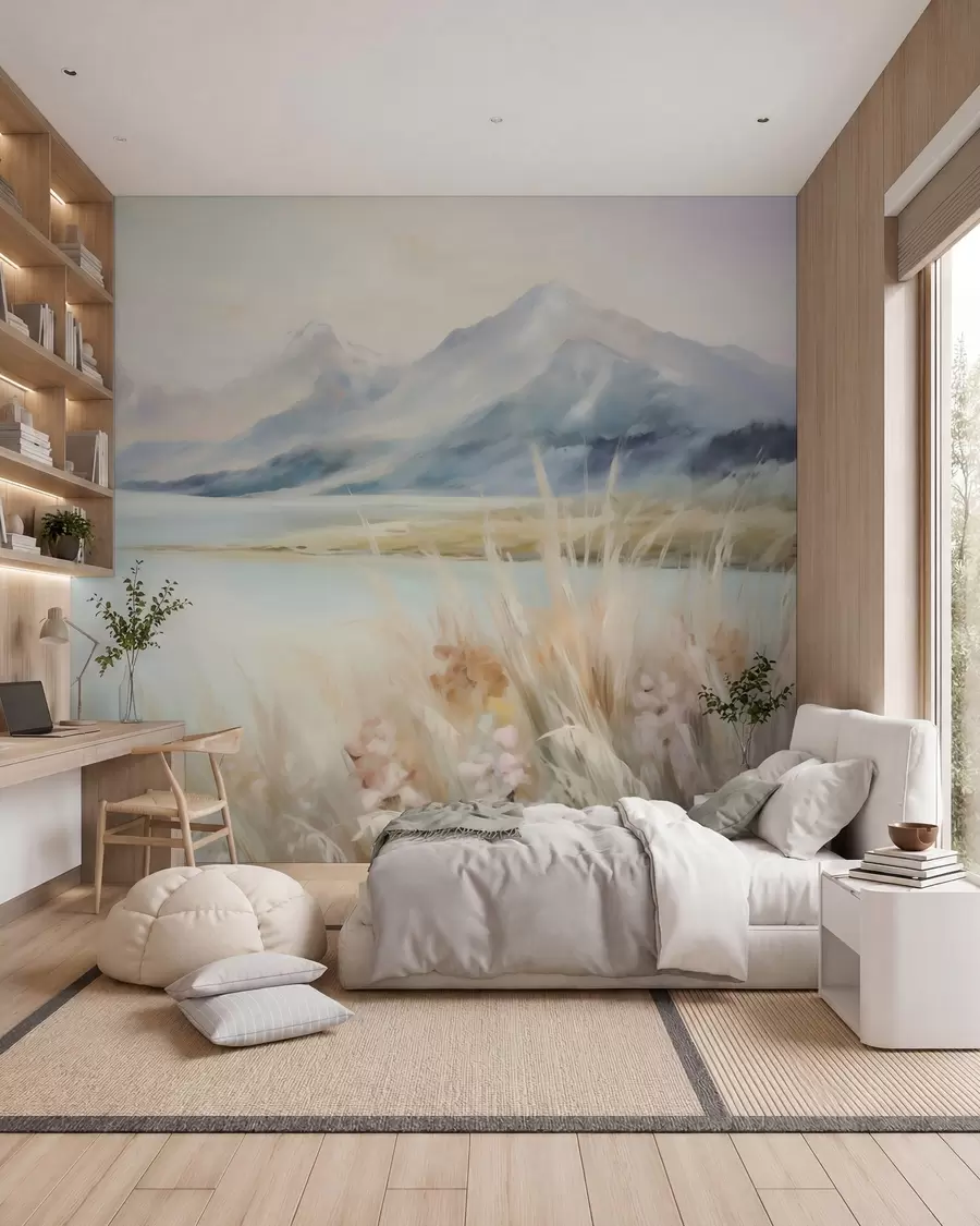Fotobehang Meer en bergen w05824
