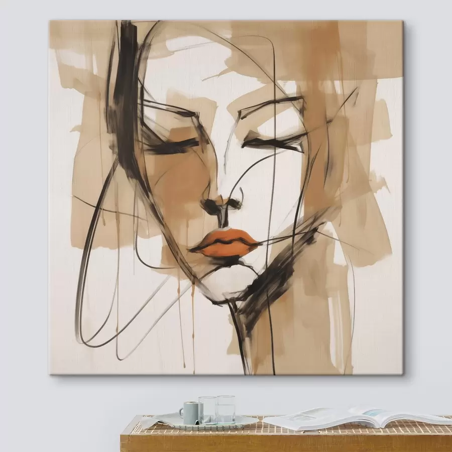  Schilderijen Abstract vrouwelijk portret, schilderijimitatie s50185