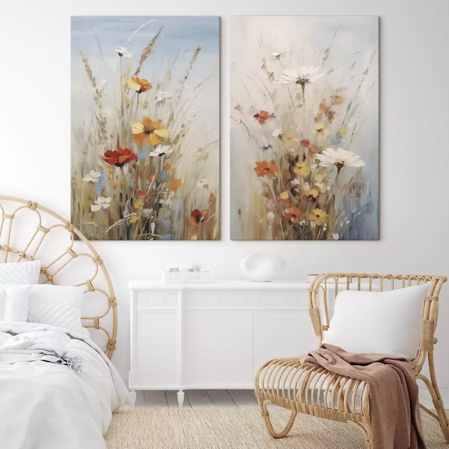  Schilderijen Wilde bloemen, schilderijimitatie m30818 