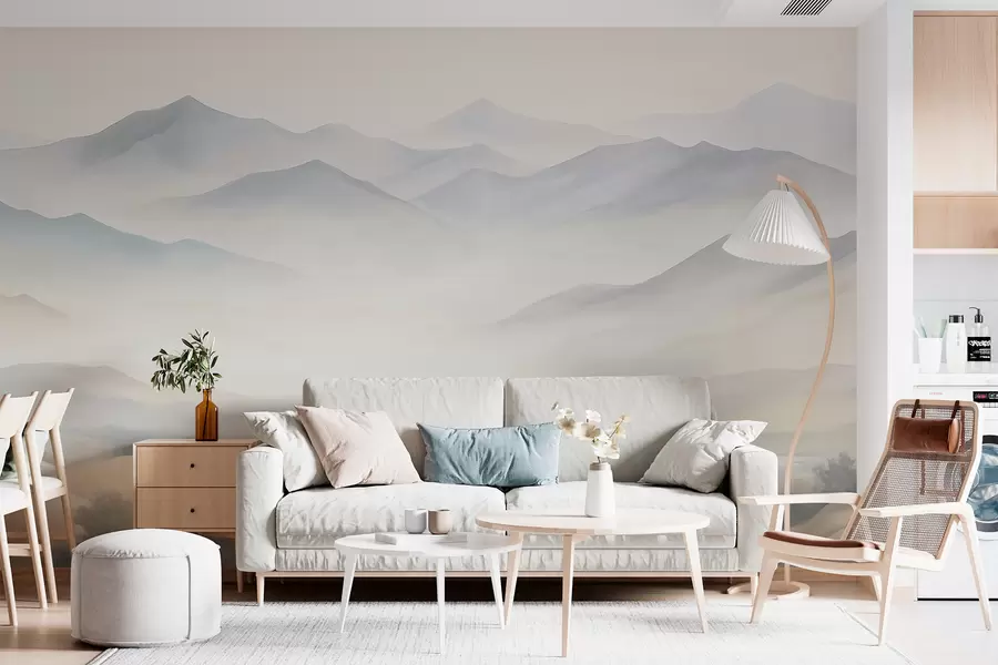 Fotobehang Berglandschap met reliëf w05834