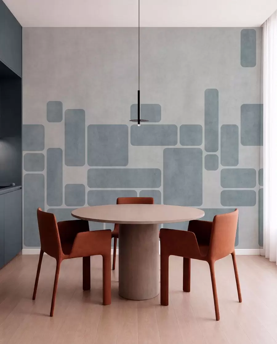 Fotobehang Geometrisch patroon in lichtblauwe tinten w05141v2