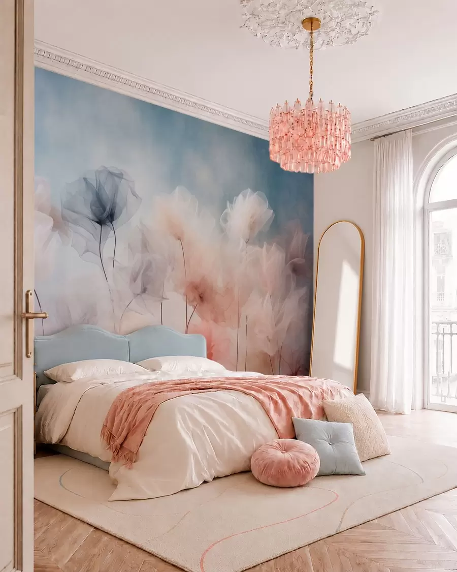Fotobehang Zwevende bloemen w05818
