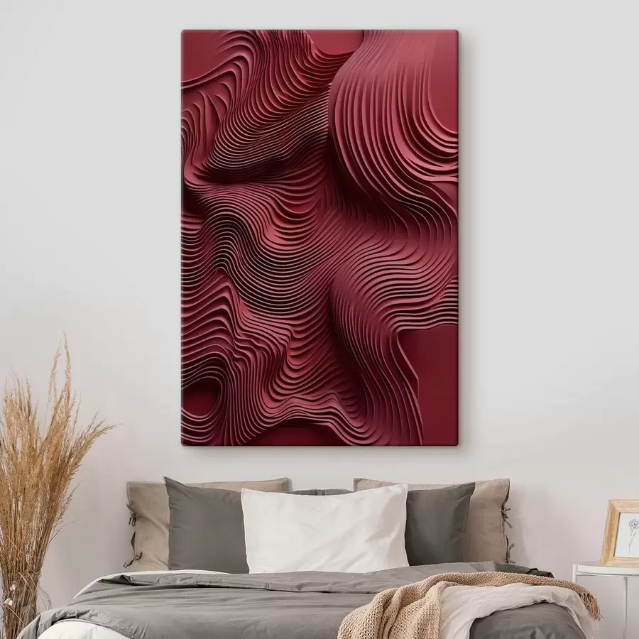  Schilderijen Donkerrode, golvende, gelaagde, abstracte, vloeiende texturen, moderne kunst s50222