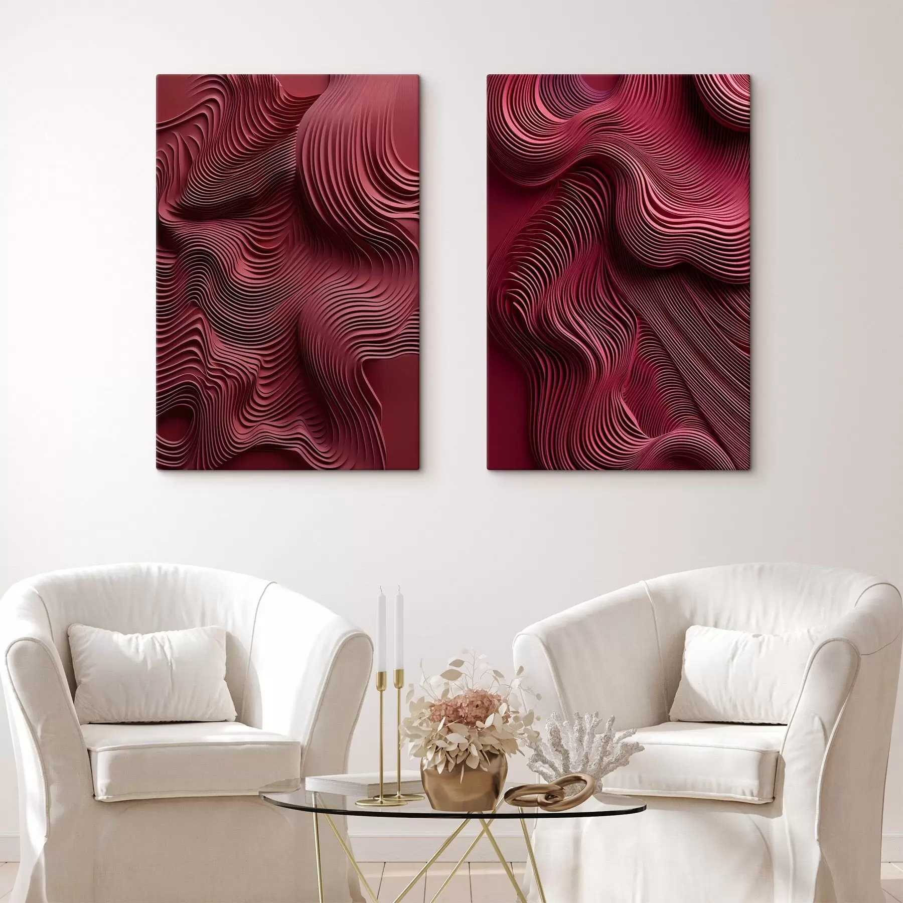  Schilderijen Donkerrode, golvende, gelaagde, abstracte, vloeiende texturen, moderne kunst m30844