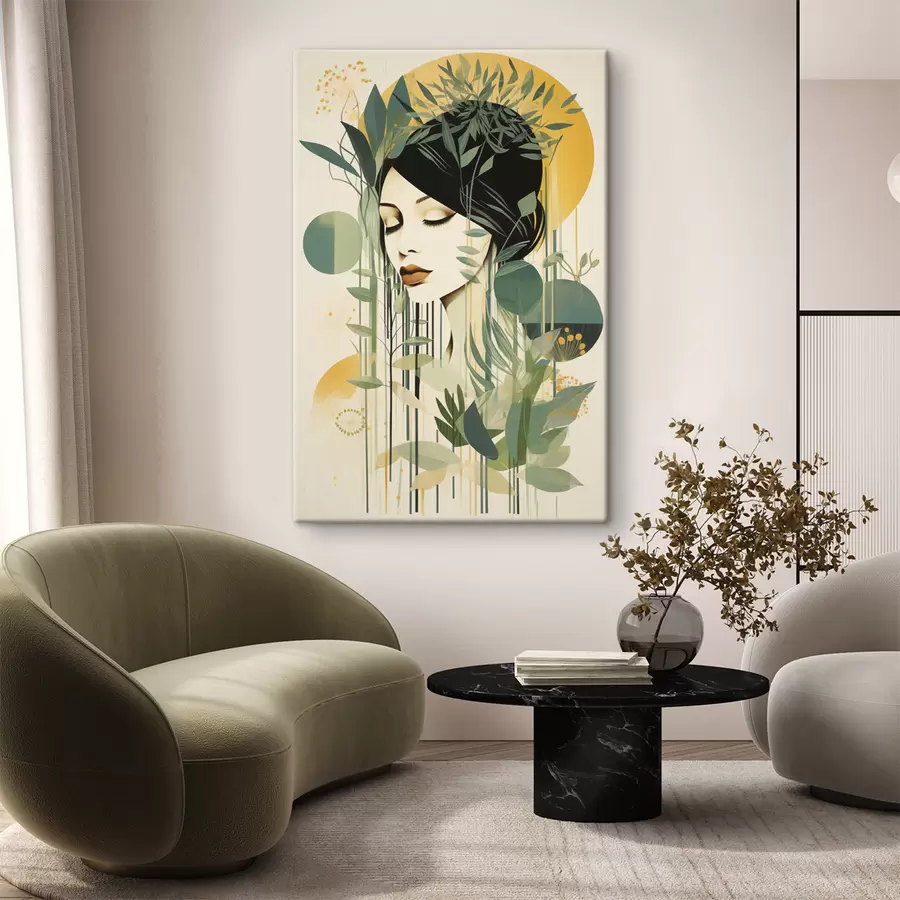 Schilderijen Vrouw met planten s50249