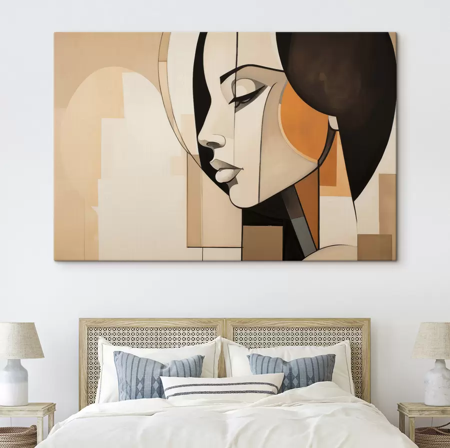  Schilderijen Portret van een vrouw in abstracte stijl s50252