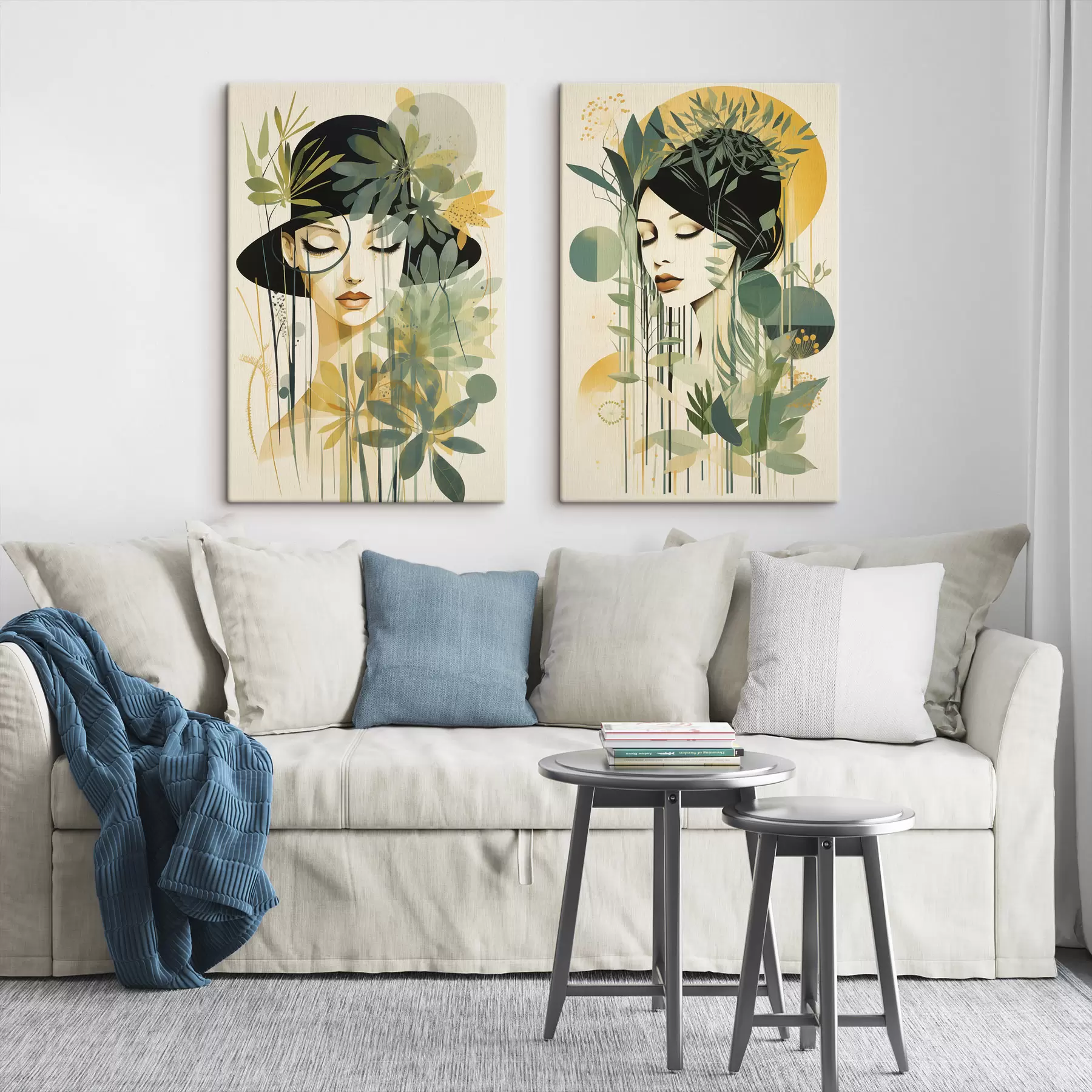  Schilderijen Botanische portretten van vrouwen m30854