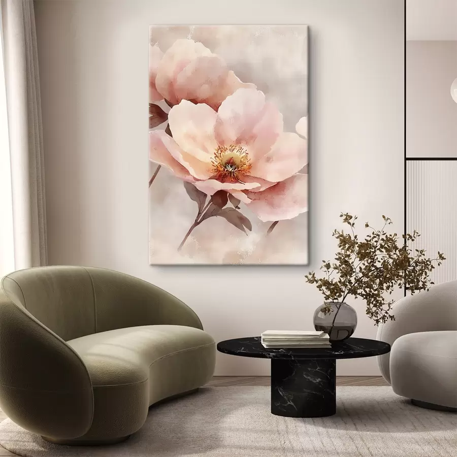  Schilderijen Tere roze pioenroos s50290