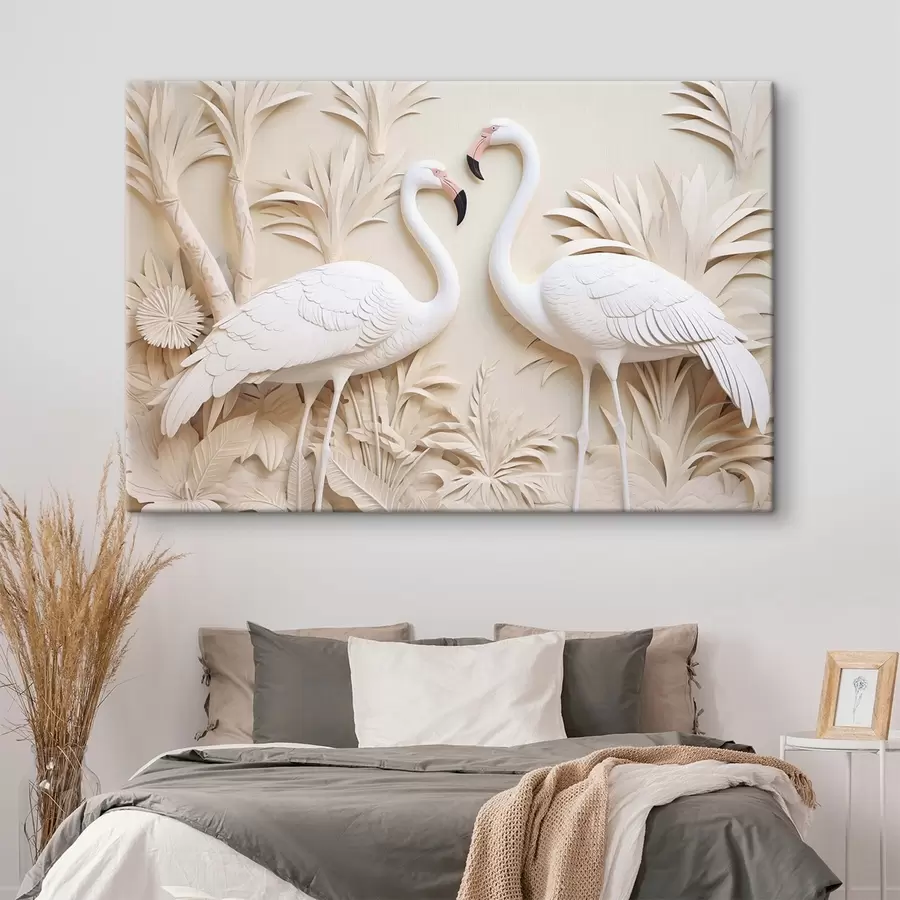  Schilderijen Flamingo’s tussen tropische bladeren s50303