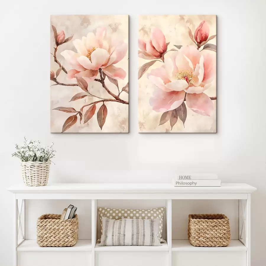 Fotobehang Tere, poederkleurige pioenrozen m30871
