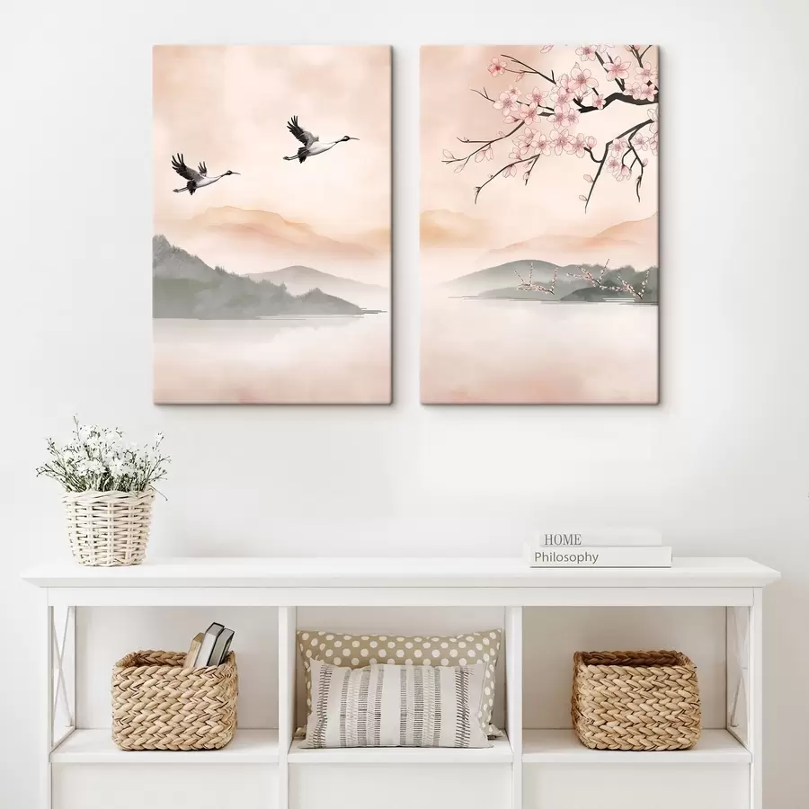 Fotobehang Een paarse waterverfachtige nevel m30873