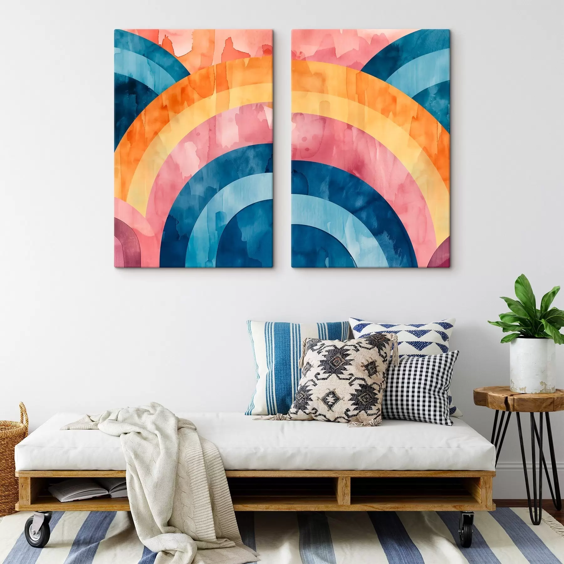  Schilderijen Levendige, regenboogkleurige geometrische patronen m30874