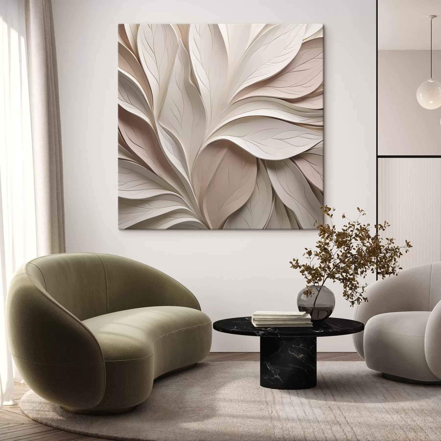  Schilderijen Abstracte bladeren, platte illustratie s50260
