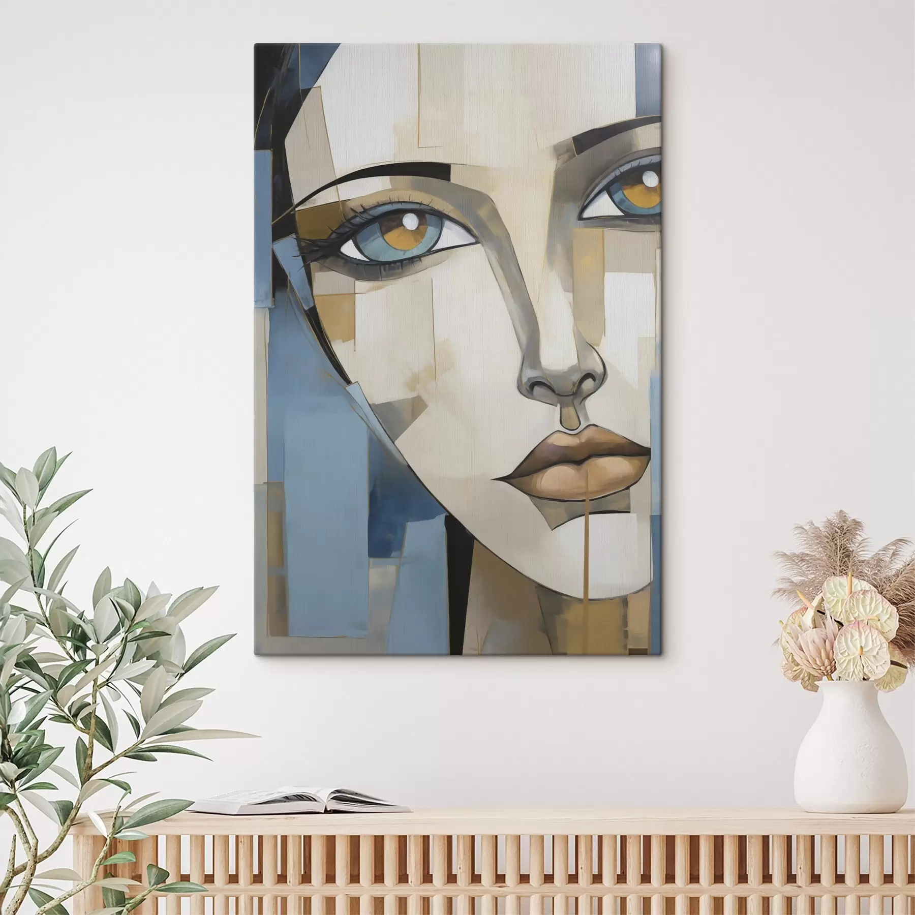  Schilderijen Abstrakt gezicht, imitatie van een schilderij s50264