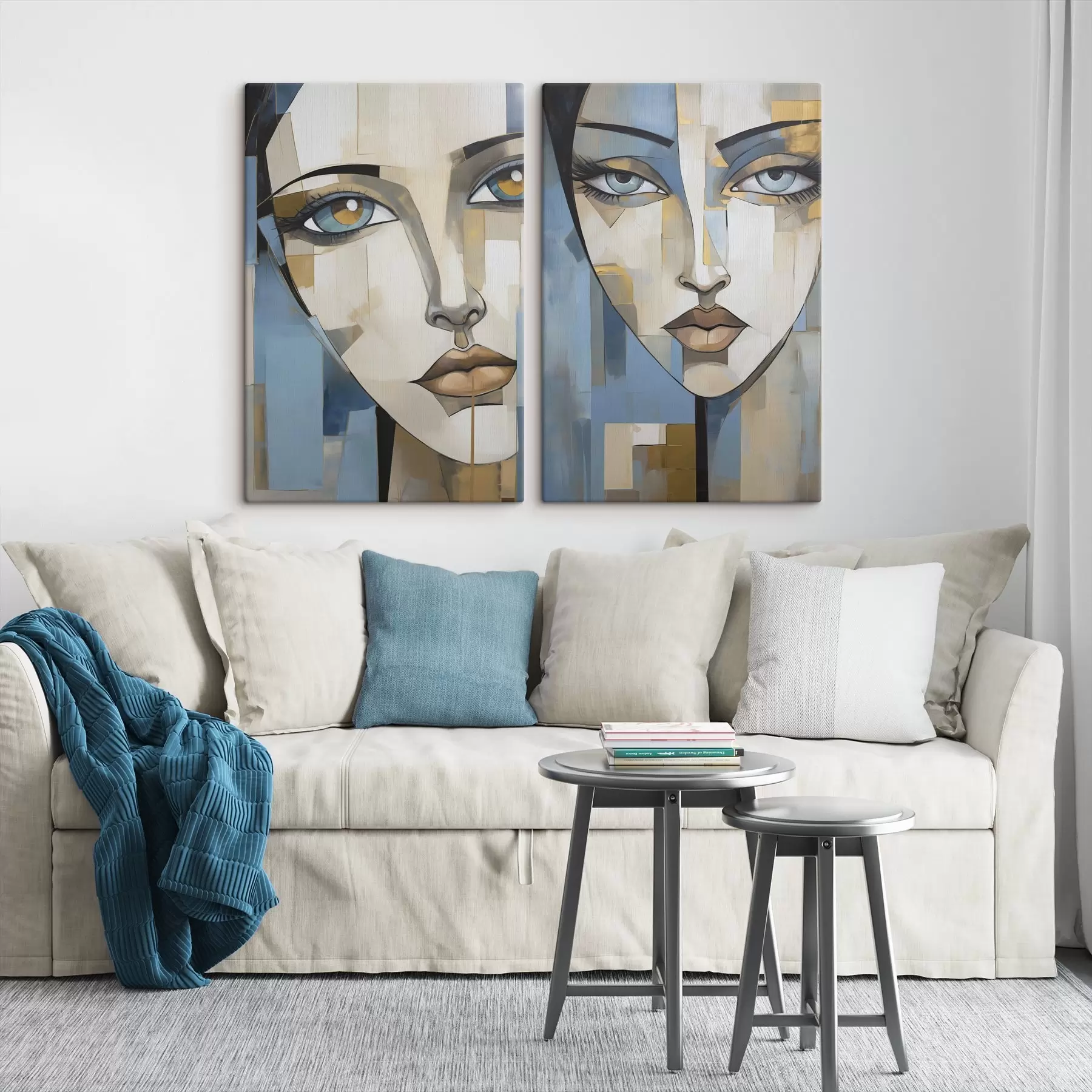  Schilderijen Abstrakt gezicht, imitatie van een schilderij m30859