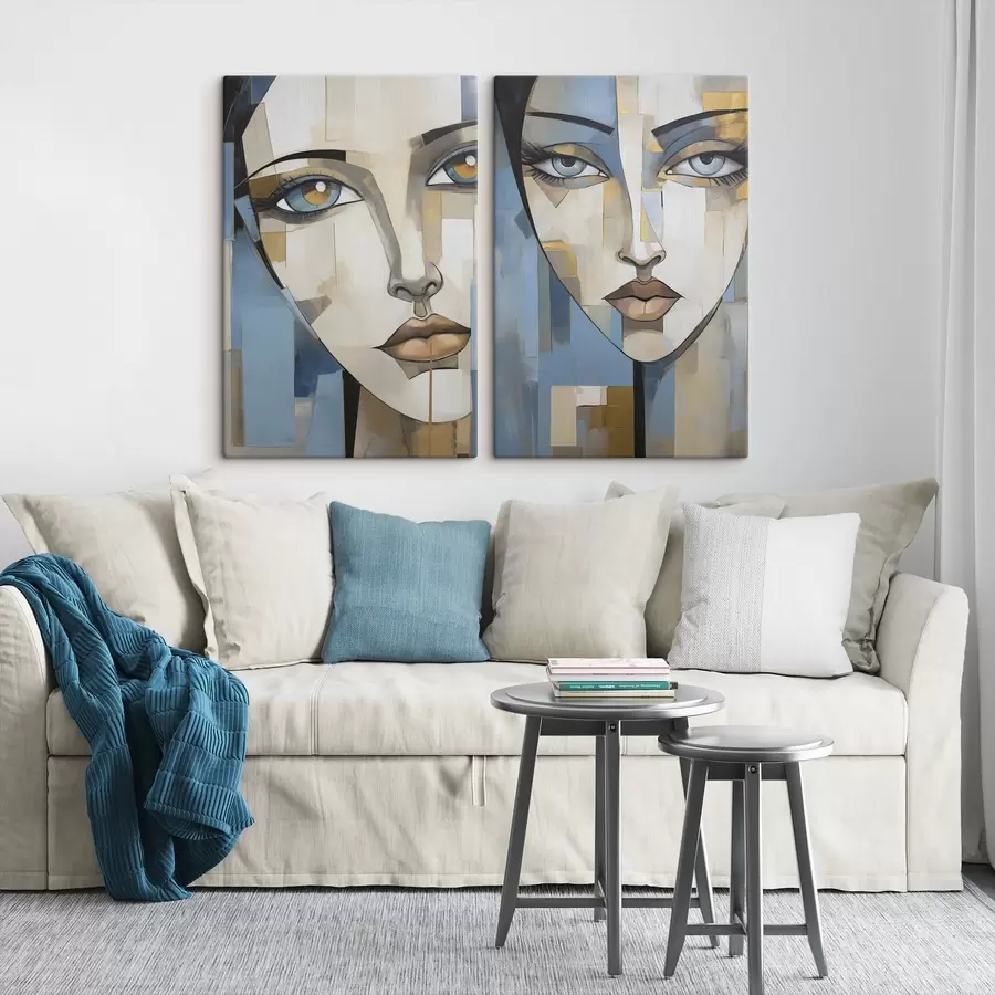  Schilderijen Abstrakt gezicht, imitatie van een schilderij m30859