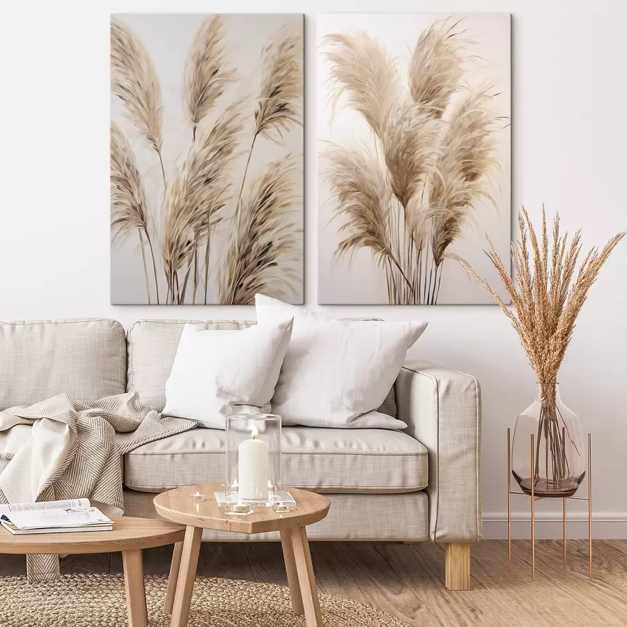  Schilderijen Pampas-takken, schilderij in imitatie m30861