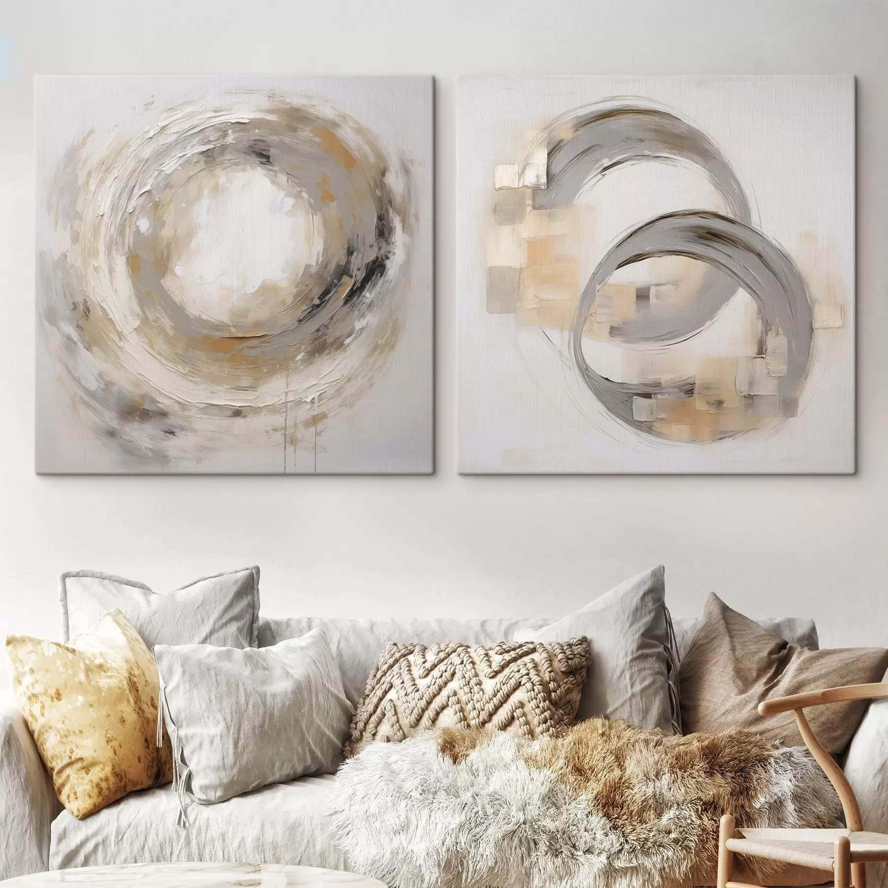  Schilderijen Circulaire abstractie, imitatie van de schilderkunst m30865